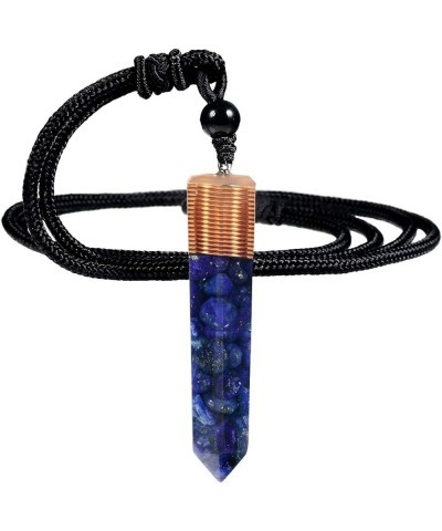 Orgone Healing Crystal Point Pendant Necklace for Women Men, Spiral Hexagonal Faceted Stone Pendant with Adjustable Cord 18-2...