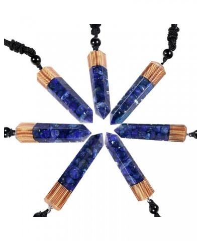 Orgone Healing Crystal Point Pendant Necklace for Women Men, Spiral Hexagonal Faceted Stone Pendant with Adjustable Cord 18-2...