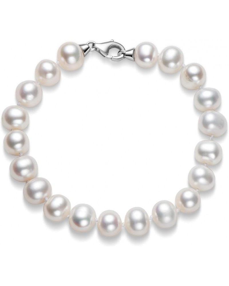 Freshwater Cultured Pearl Bracelet White Pearl All Shape Clasp Strand Bracelets for Women Jewelry Gift Size: 6-7mm/7-8mm/8-9m...