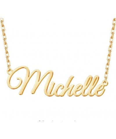 Personalized Name Necklace Custom Made Pendant Gold Plated Letter Necklaces Chain Jewelry Gift For Women Michelle Gold $7.13 ...