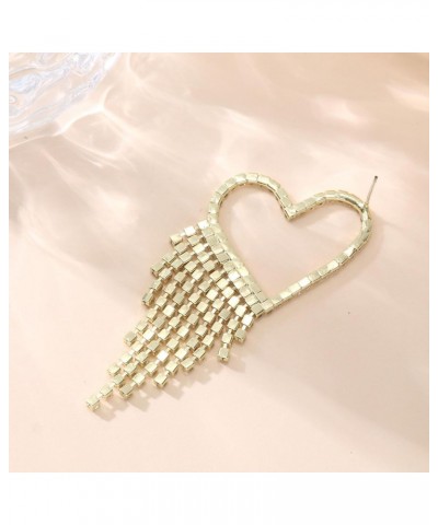 2 Pairs Dangle Earrings for Women Tassel Earrings Set,Long Tassel Heart Diamond Dangle Earrings Earstuds for Women Gifts $4.7...