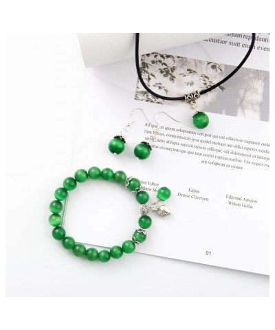 Natural Stretch Gemstone Bracelet Healing Stone Beaded Bracelets for Women Men Girls Gifts (Unisex) Green 3pc $9.85 Bracelets