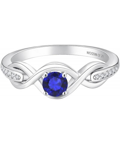 Infinity Knot Promise Rings for Her Sterling Silver Cubic Zirconia Wedding Engagement Rings September,sapphire color $29.69 R...