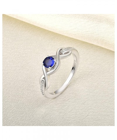 Infinity Knot Promise Rings for Her Sterling Silver Cubic Zirconia Wedding Engagement Rings September,sapphire color $29.69 R...