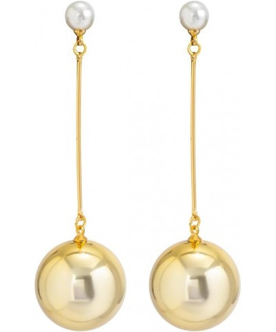 Big Ball Earrings Drop Dangle Chain Gold Hanging Statement Golden Earrings for Women 1 $8.83 Earrings