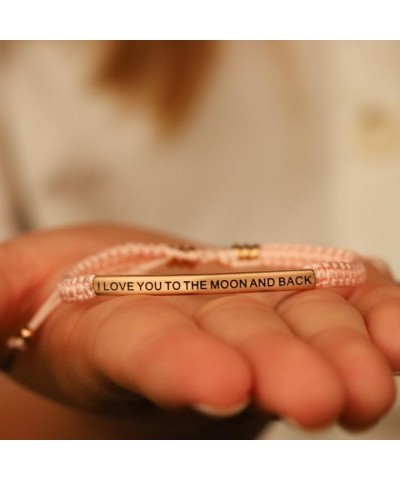 THE INSPIRATION CO.-I LOVE YOU TO THE MOON AND BACK Nylon Rope Handmade Trendy Macramé Bracelet for Women and Teen Girls with...