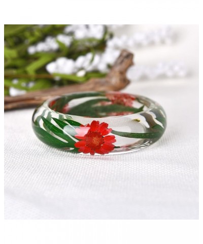 Real Dried Pressed Flower Transparent Quartz Crystal DIY Handmade Resin Bracelet Plant Garden Jewelry Bangle Bracelet (NG0024...