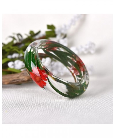 Real Dried Pressed Flower Transparent Quartz Crystal DIY Handmade Resin Bracelet Plant Garden Jewelry Bangle Bracelet (NG0024...