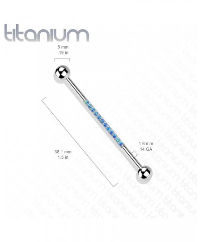 Dynamique Implant Grade Titanium Industrial Barbell With CNC Set Lined Opal On Bar (Sold Per Piece) Black/Opal White $12.88 B...