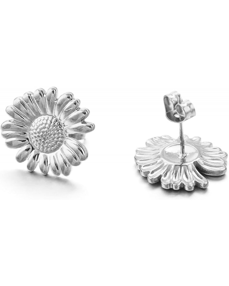 Sunflower Stud Earrings for Women Fall Sunflower Statement Earrings for Teen Girls Cute Stainless Steel Sunflower Earrings Si...