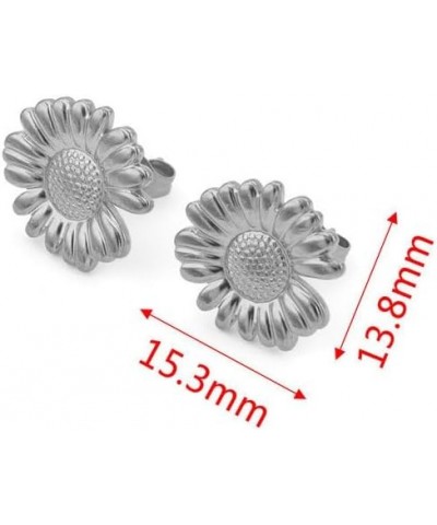 Sunflower Stud Earrings for Women Fall Sunflower Statement Earrings for Teen Girls Cute Stainless Steel Sunflower Earrings Si...