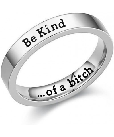 Be Kind Of A Bitch Ring for Women Inspirational Friendship Ring Stackable Stainless Steel Engraved Band Ring Motivational Fri...