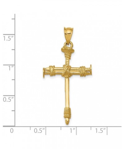 14k Yellow Gold Polished Nail Cross Pendant Fine Jewelry for Women (L- 40 mm W- 20 mm) $182.43 Pendants