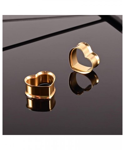 1 Pair 8-25mm Heart Design Stainless Steel Tunnels For Ears Gauges Plugs Stretchers Expander 0g-1 12mm(1/2") Gold $8.84 Body ...