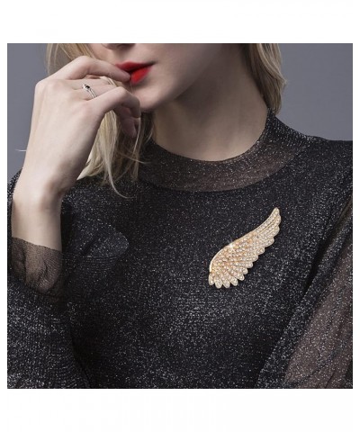 Pearl Diamond Brooch Pins for Dress Sweater Scarf, Wedding Party Decoration Birthday Christmas Gift Angel Wing (Gold) $7.40 B...