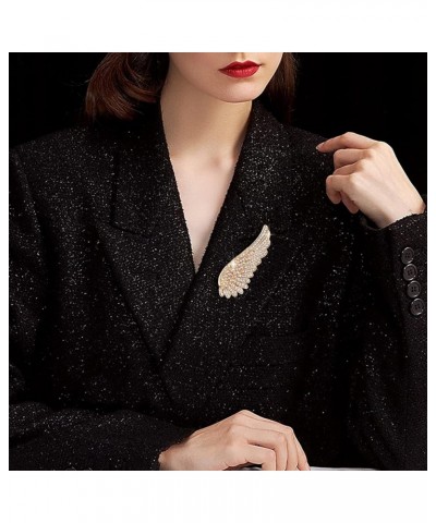 Pearl Diamond Brooch Pins for Dress Sweater Scarf, Wedding Party Decoration Birthday Christmas Gift Angel Wing (Gold) $7.40 B...