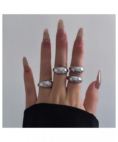 Chunky Gold Rings for Women Bold Thick Rings Gold Statement Rings Stackable Knuckle Rings Set Bohemian Midi Rings Open Dome R...