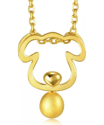 999.9 24K Solid Gold Price-by-Weight Gold Chinese Zodiac Gifting Pendent for Women [Not Include the Necklace] Dog $73.15 Neck...