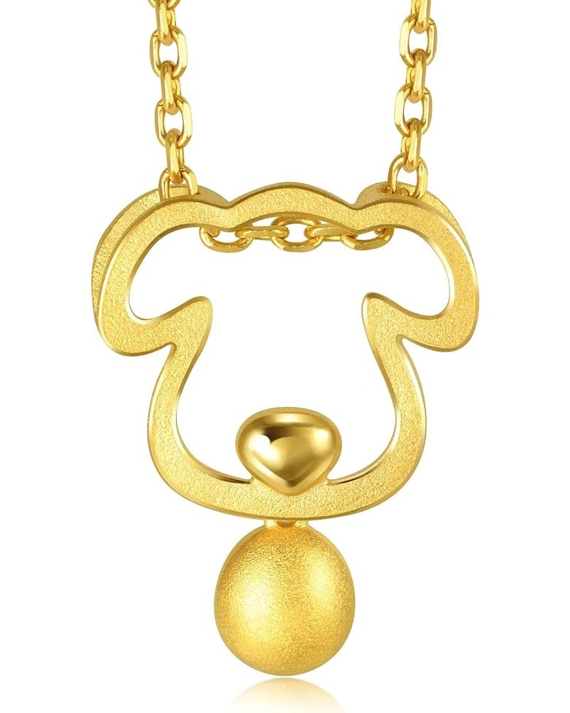 999.9 24K Solid Gold Price-by-Weight Gold Chinese Zodiac Gifting Pendent for Women [Not Include the Necklace] Dog $73.15 Neck...