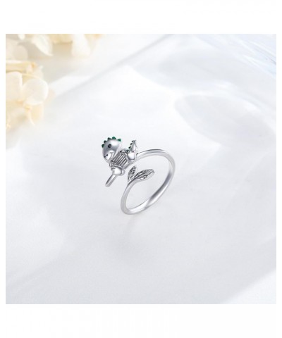 Dinosaur Rings for Women 925 Sterling Silver Dinosaur Jewelry Adjustable Rose Gold Open Rings Cute Animal Dinosaur Gifts Silv...