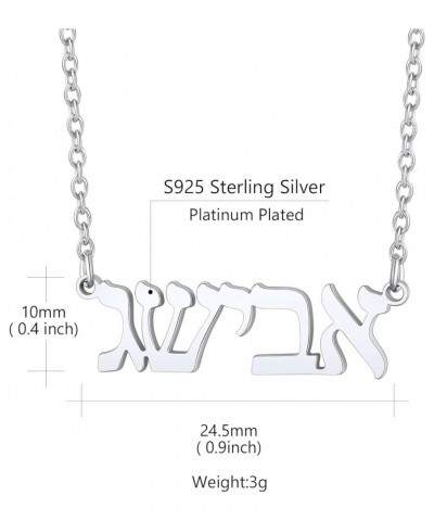 Hebrew Name Necklace Personalized,Custom Jewish Name Stainless Steel/925 Sterling Silver, Engraving Israel Jewelry Gift for W...