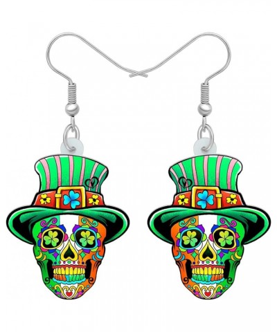 Acrylic Drop Dangle Novelty Halloween Skeleton Skull Earrings Punk Jewelry For Women Kids Teens Party Favors Gift Lime $6.47 ...