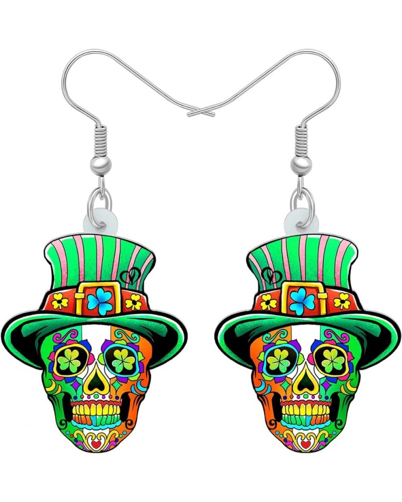 Acrylic Drop Dangle Novelty Halloween Skeleton Skull Earrings Punk Jewelry For Women Kids Teens Party Favors Gift Lime $6.47 ...