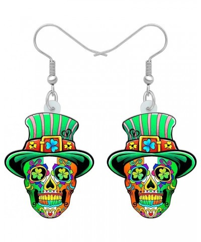 Acrylic Drop Dangle Novelty Halloween Skeleton Skull Earrings Punk Jewelry For Women Kids Teens Party Favors Gift Lime $6.47 ...