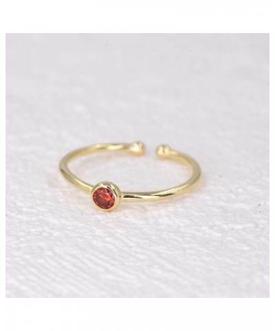 Sterling Silver Birthstone Stacking Ring Dainty Birthstone Rings Open Adjustable Garnet - January $9.62 Rings