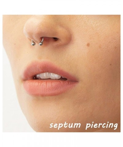 14Pcs 14/16/18/20Gauge 6/7/8/9/10/12/14mm Surgical Steel Horseshoe Septum Nose Ring Hoop Set, Externally Threaded Circular Cu...