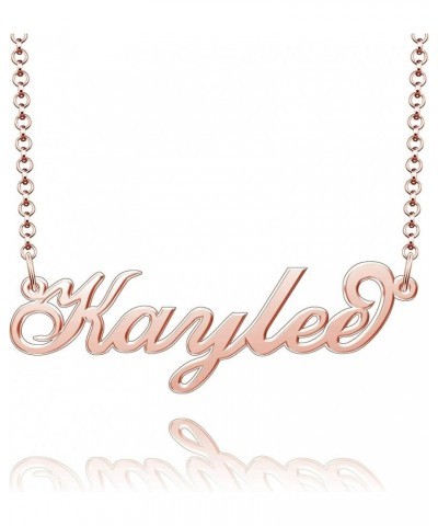 Name Necklace Personalized Gold Custom Name Plate Necklace Sterling Silver Kaylee-Rose Gold $19.37 Necklaces