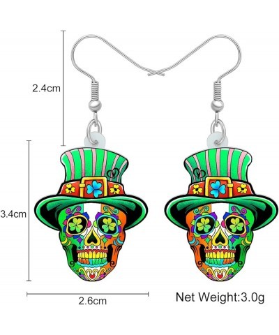 Acrylic Drop Dangle Novelty Halloween Skeleton Skull Earrings Punk Jewelry For Women Kids Teens Party Favors Gift Lime $6.47 ...