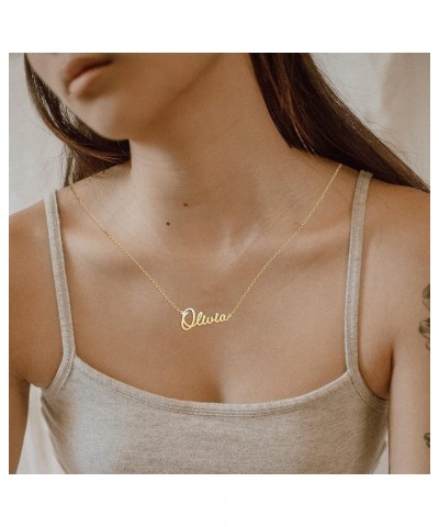 Custom Name Necklace Engraved Gold Plated Personalized Sterling Silver Heart Crown Pendant Gift for Women Girls *A Name - Cur...