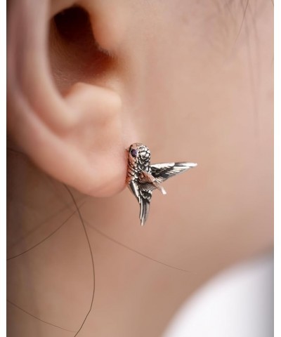 Hummingbird Bird Stud Earrings for Women Girls, 18K Gold Vermeil/925 Sterling Silver Studs Jewelry Dainty Gifts Hypoallergeni...