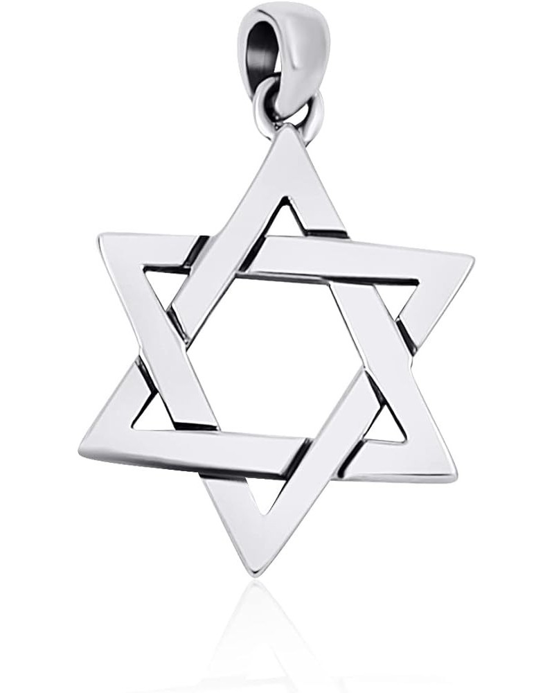 Large Star of David Necklace Pendant 925 Sterling Silver Jewish Jewelry for Men Women Religious Pendant only - no chain $17.0...