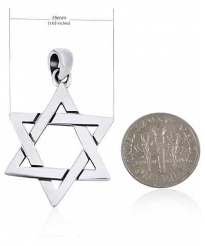 Large Star of David Necklace Pendant 925 Sterling Silver Jewish Jewelry for Men Women Religious Pendant only - no chain $17.0...