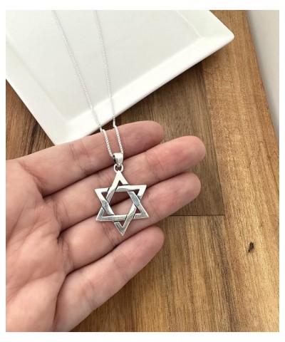 Large Star of David Necklace Pendant 925 Sterling Silver Jewish Jewelry for Men Women Religious Pendant only - no chain $17.0...