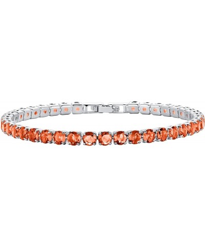 14K Silver Plated Tennis Bracelet Cubic Zirconia Classic Bracelet Birthday Stone Silver Bracelets for Women Girls GSSL-020 $8...