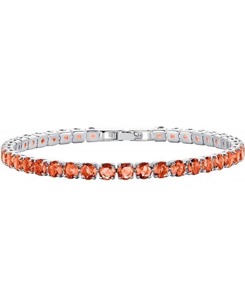 14K Silver Plated Tennis Bracelet Cubic Zirconia Classic Bracelet Birthday Stone Silver Bracelets for Women Girls GSSL-020 $8...