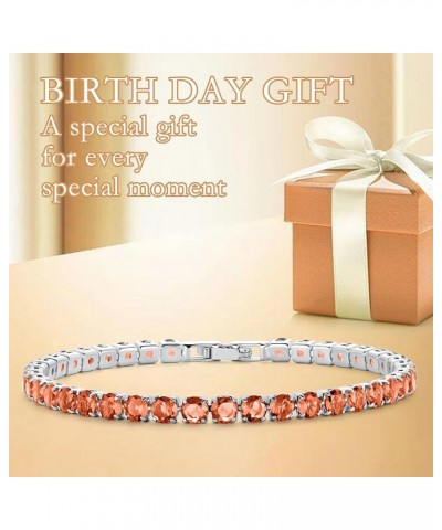 14K Silver Plated Tennis Bracelet Cubic Zirconia Classic Bracelet Birthday Stone Silver Bracelets for Women Girls GSSL-020 $8...