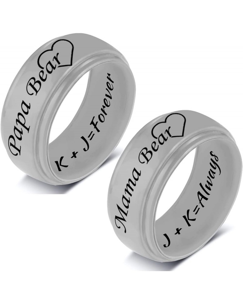 SHNIAN Silicone Rings His and Hers Sun and Moon Matching Rings Couples Rings Comfortable Fit Custom Engraved Wedding Engageme...