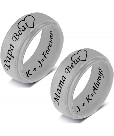 SHNIAN Silicone Rings His and Hers Sun and Moon Matching Rings Couples Rings Comfortable Fit Custom Engraved Wedding Engageme...