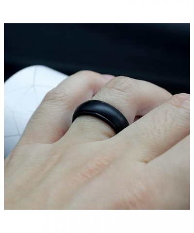 SHNIAN Silicone Rings His and Hers Sun and Moon Matching Rings Couples Rings Comfortable Fit Custom Engraved Wedding Engageme...