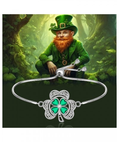 Celtic Shamrock Bracelet for Women St Patricks Day Bracelet Sterling Silver Lucky Gifts Shamrock5 $18.89 Bracelets