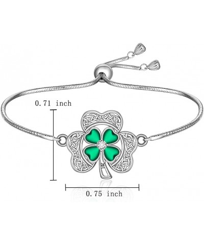 Celtic Shamrock Bracelet for Women St Patricks Day Bracelet Sterling Silver Lucky Gifts Shamrock5 $18.89 Bracelets