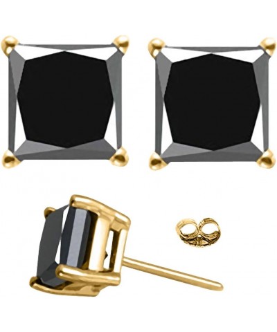 1/2-4 Carat Total Weight Princess Black Diamond Stud Earrings Yellow Gold 1.51 carats $374.19 Earrings