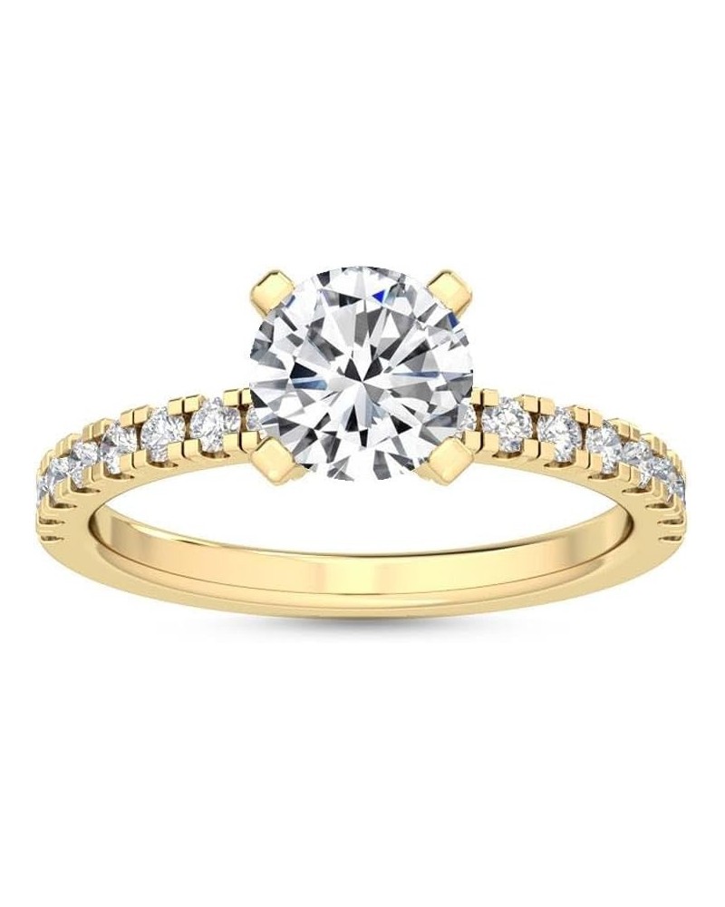 1-5 Carat (ctw) White Gold Round Cut LAB GROWN Diamond Hidden Halo Engagement Ring (Color D-E Clarity VS1-VS2) 4.0 Yellow Gol...