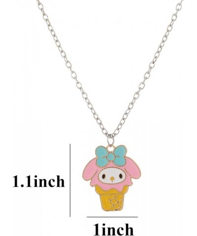 Cute Kuromi Pendant Necklace, Kawaii Cinnamoroll Dog Charm Necklace, BFF Gifts Jewelry Pink $5.85 Necklaces