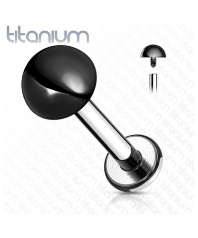 16 Gauge Implant Grade Titanium Internally Threaded Labret with Dome Top (Choose Color) Black $10.43 Body Jewelry