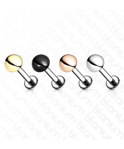 16 Gauge Implant Grade Titanium Internally Threaded Labret with Dome Top (Choose Color) Black $10.43 Body Jewelry